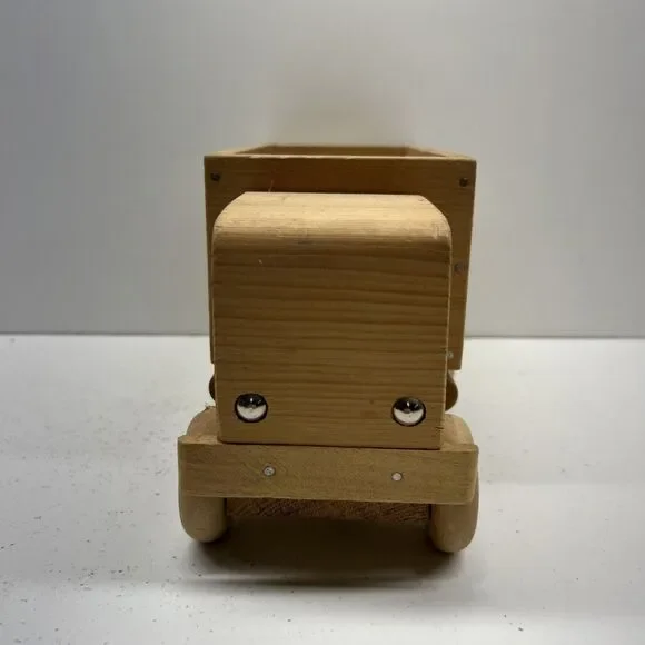 Vintage Hand-made Wooden Toy Semi-truck With Box Trailer - Picture 2 of 8